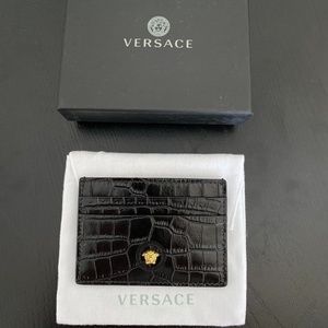 Versace Croc Print Medusa Card Holder